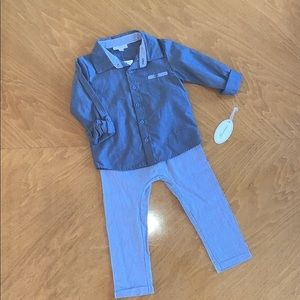 New boys 2 piece shirt pant set 24M